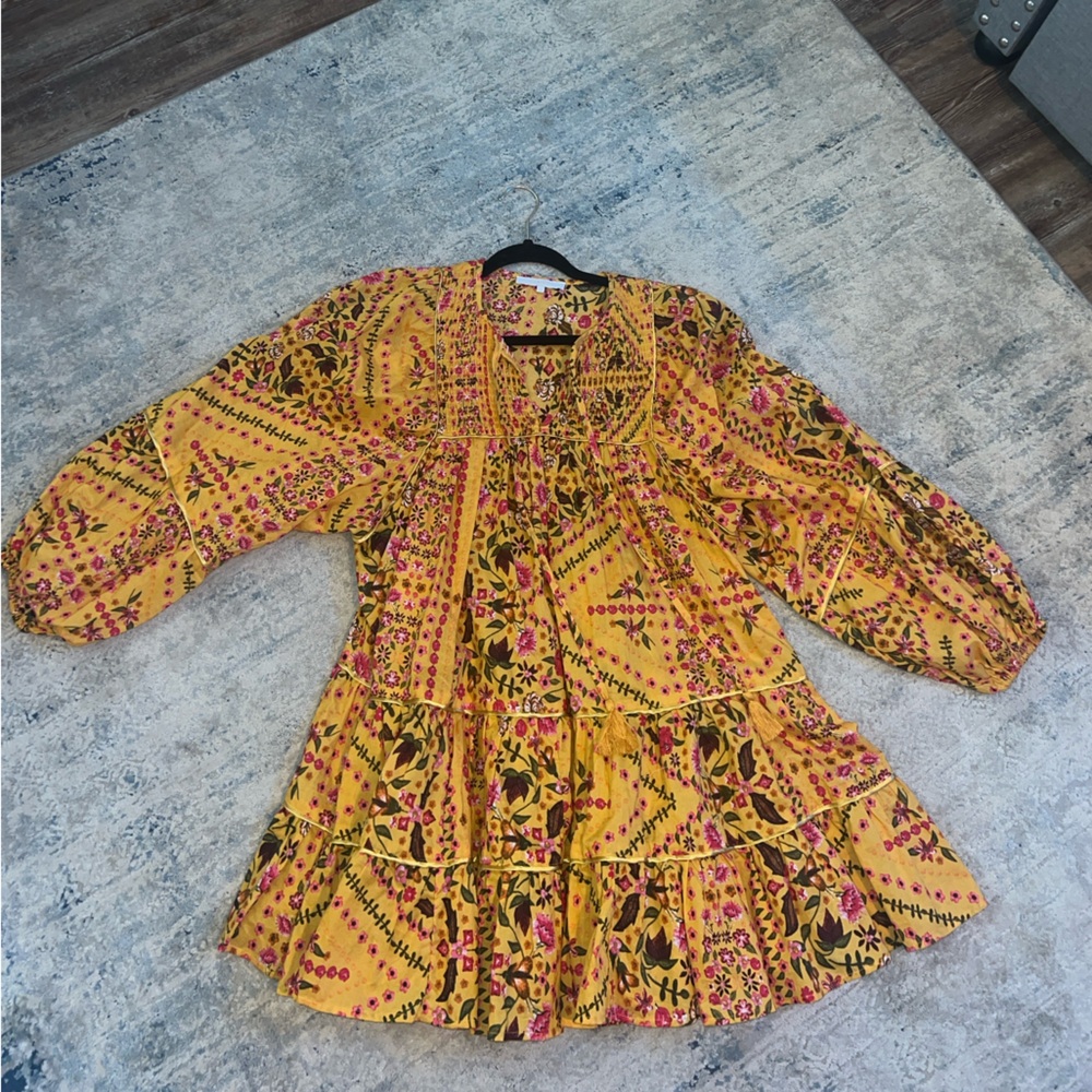Olivaceous Yellow Floral Dress